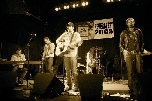 Lonesome Rhodes and the Good Company performing live.