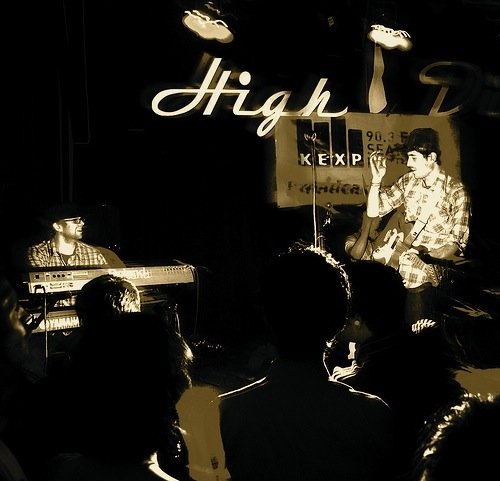 Spook the Horse band members performing live at the High Dive