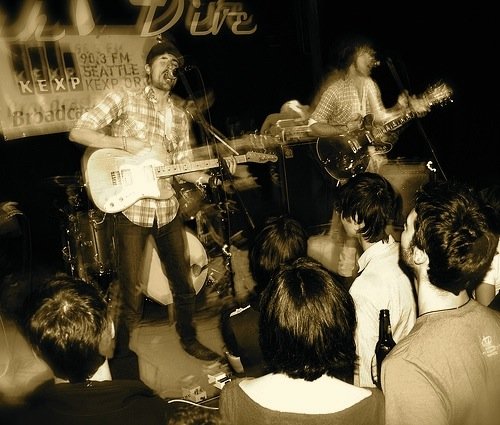 Spook the Horse band members performing live at the High Dive