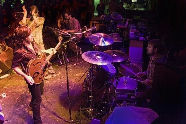 Spook the Horse band members performing live