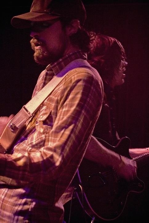 Spook the Horse band members, Brian and Grant, performing live